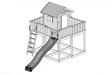 Spielhaus-mit-Rutsche-Space-XL-Holz